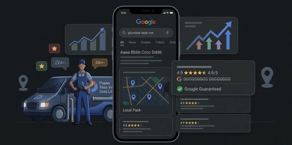 smartphone displaying google local services