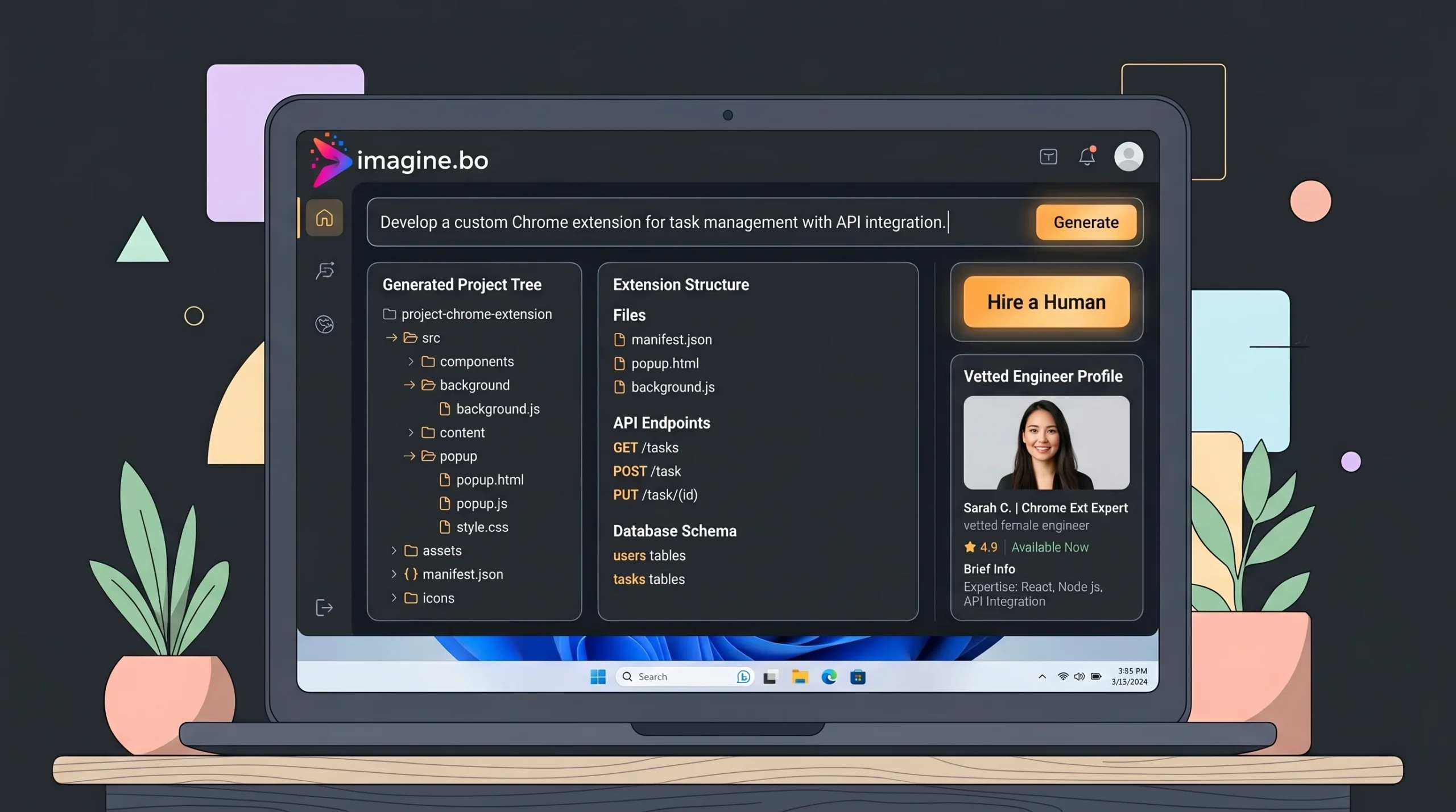 imagine.bo — AI Builder + Human Engineers On Demand