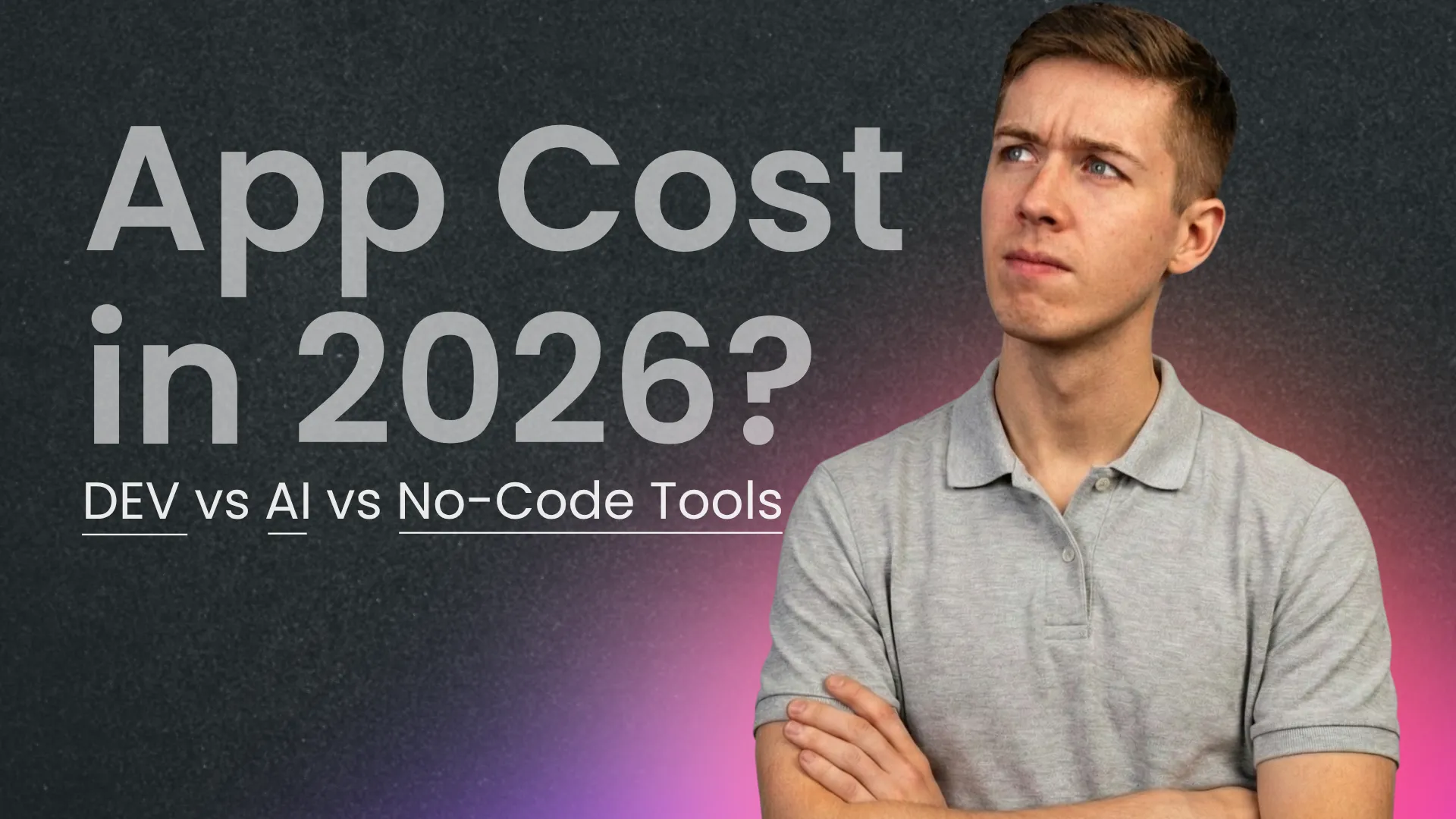 Man pondering app development costs