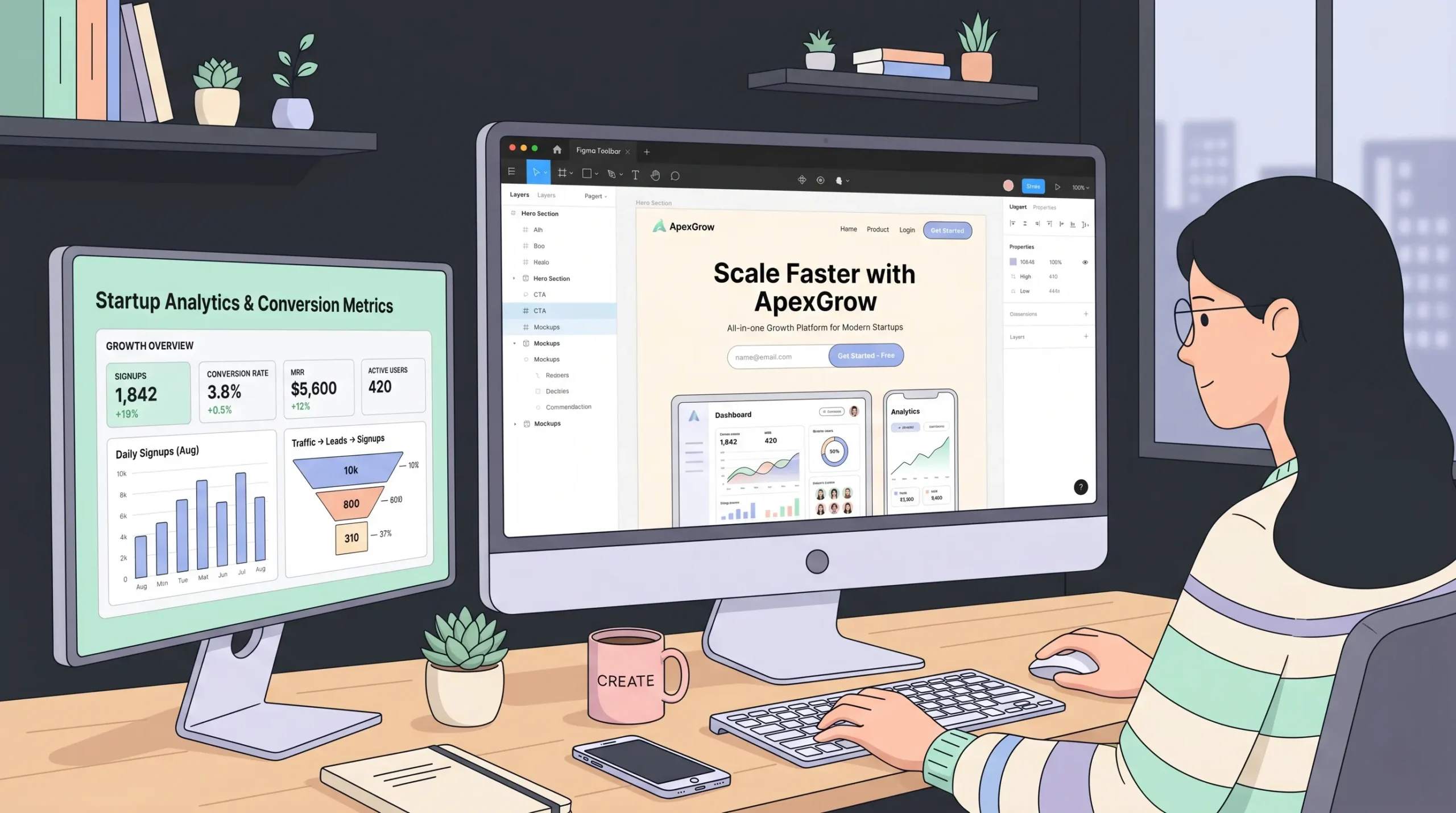 Building a smoke-test landing page to validate app demand before development.