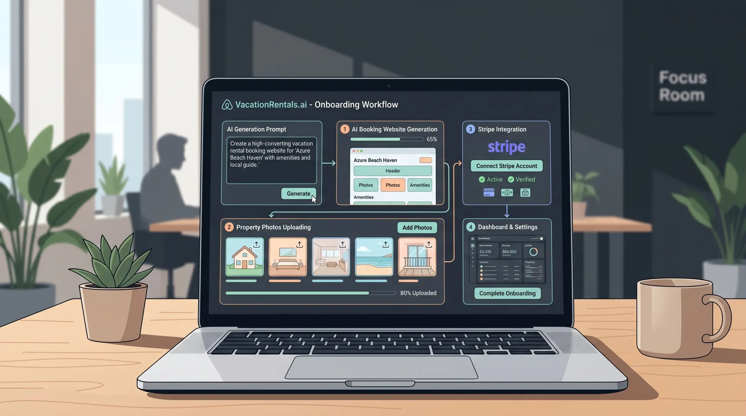 AI workflow for creating a direct booking vacation rental website