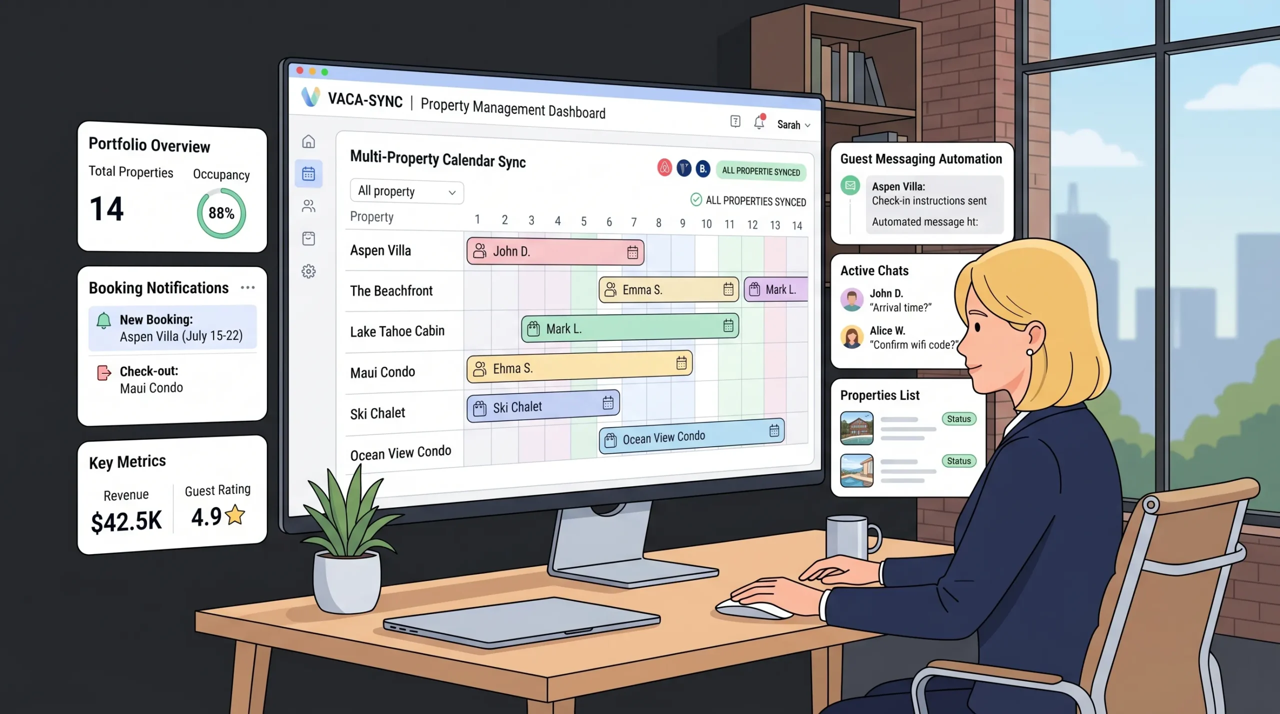 Property manager using multi-property vacation rental management software