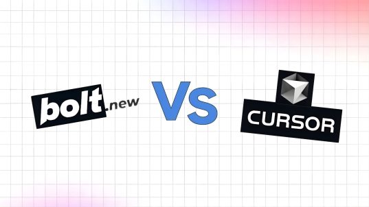 an graphical image showing the bolt.new vs cursor ai
