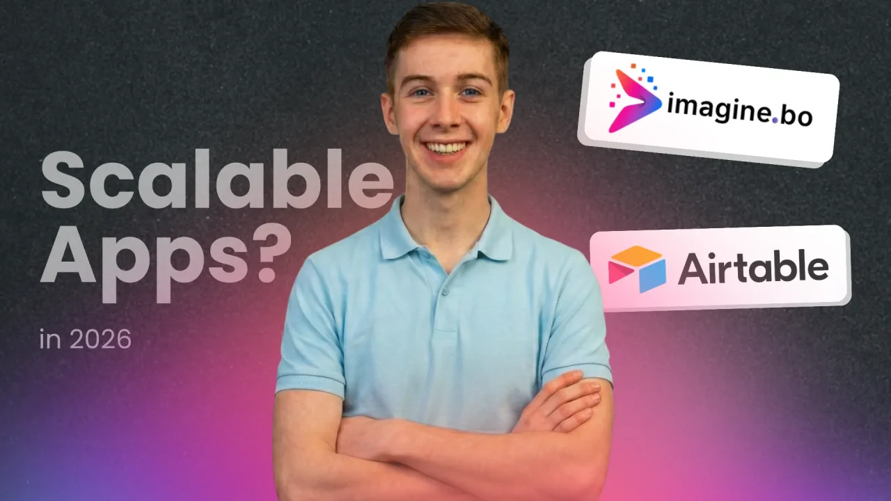 a-man-presenting-scalable-apps-in-2026-with-airtable-and-imaginebo-logos