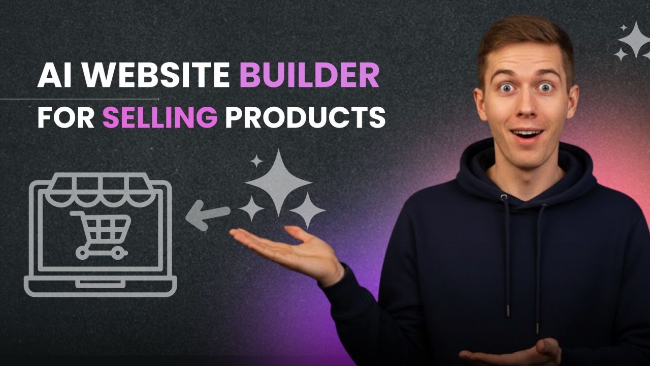 a person showing ai website for selling product
