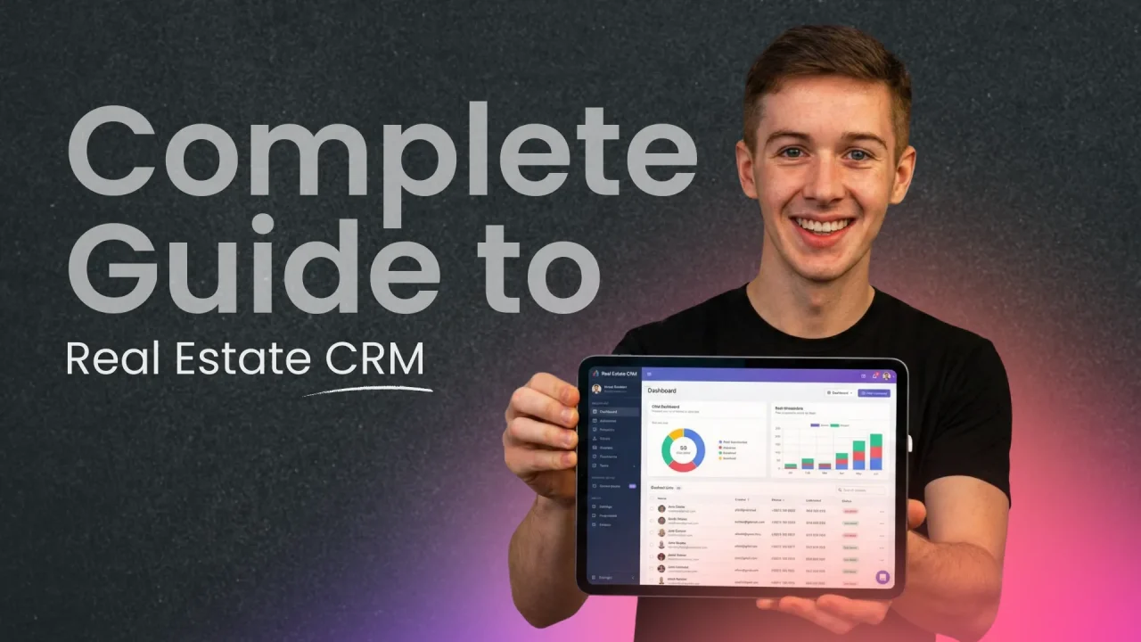 Man holding tablet displaying software dashboard.