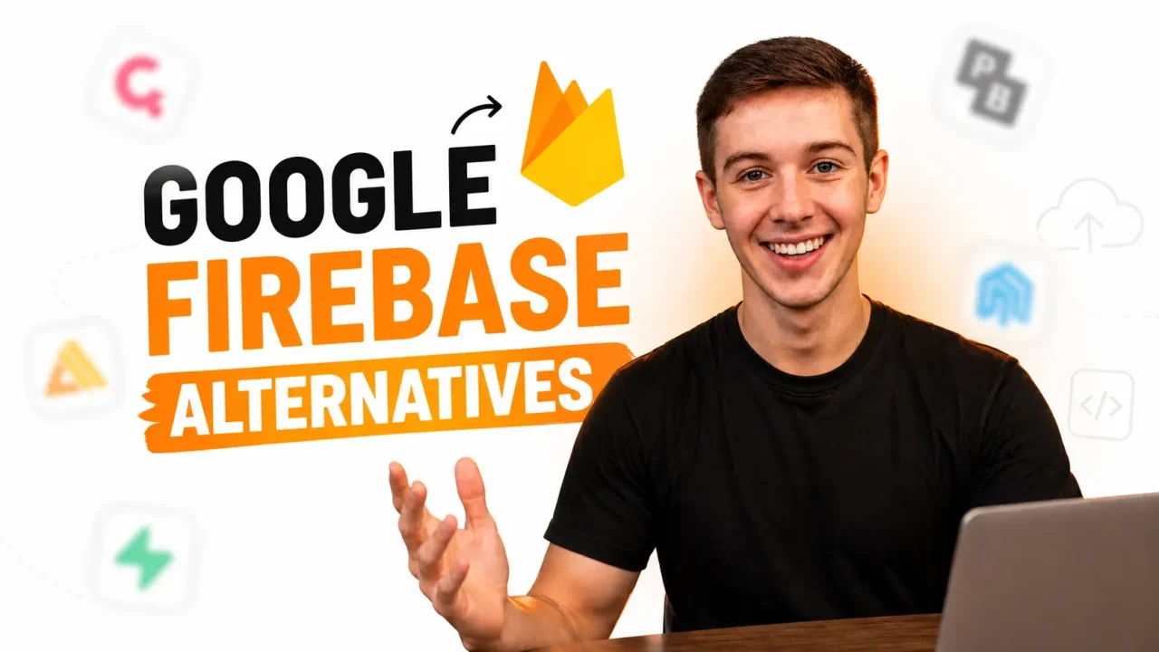 a person smiling and showing the best google firebase alternatives.