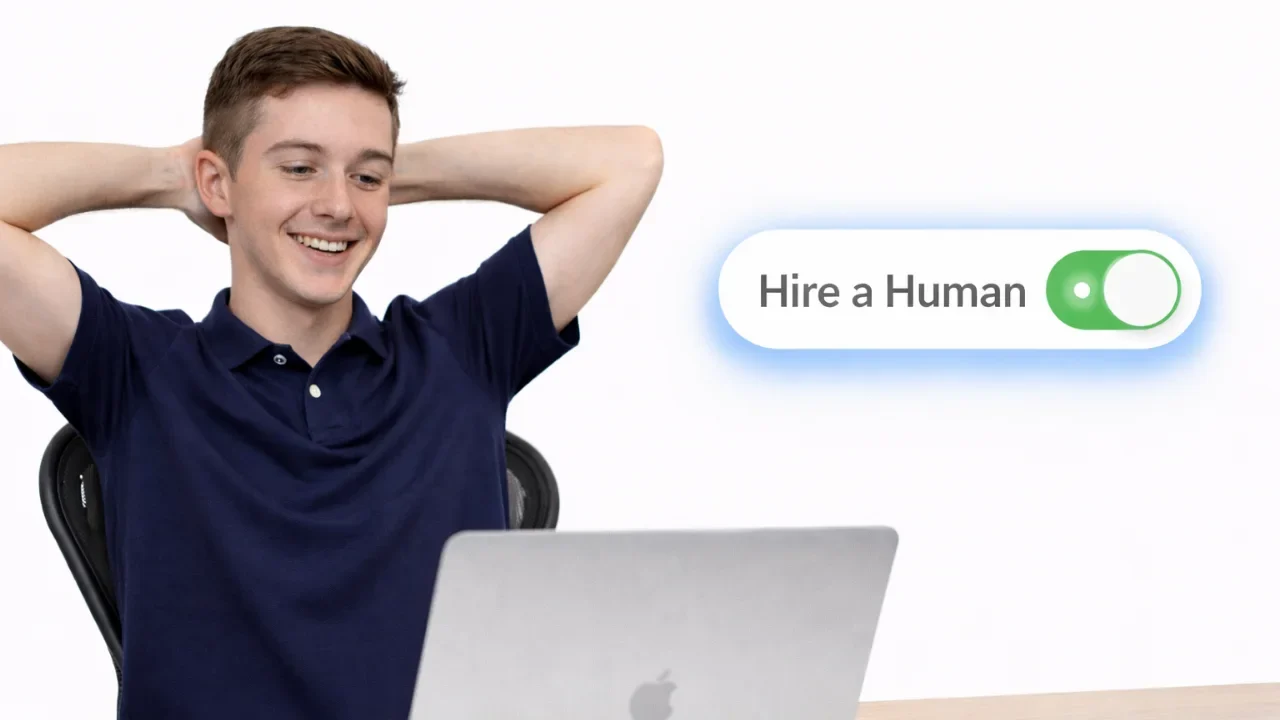 Build your AI website without getting stuck — turn on “Hire a Human” anytime for instant expert help.