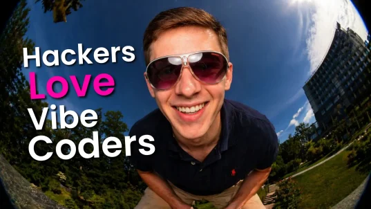 Smiling man promoting hacker culture