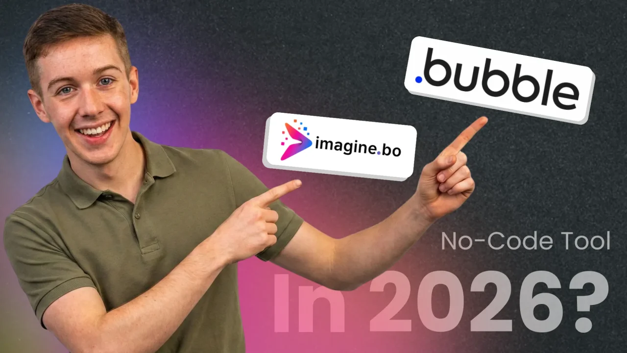 smiling-man-pointing-at-imaginebo-and-bubble-logos-with-no-code-tool-in-2026-text