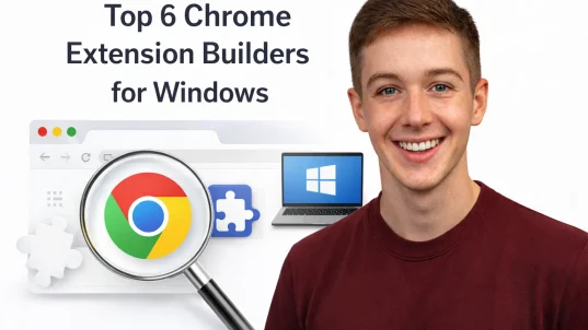 Man promoting Chrome extension builders for Windows